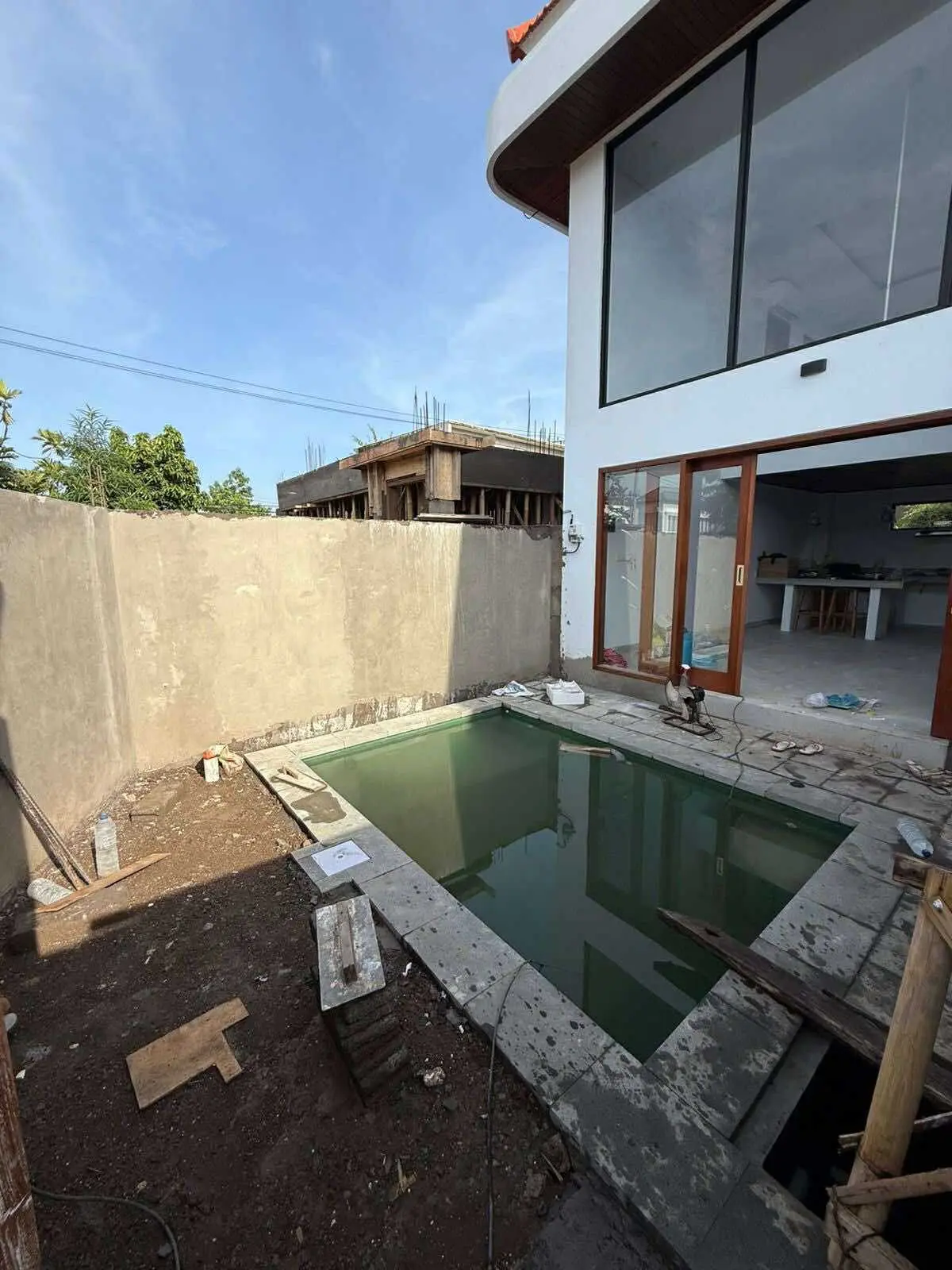 mezzanine bedroom, private pool, and a small terrace 