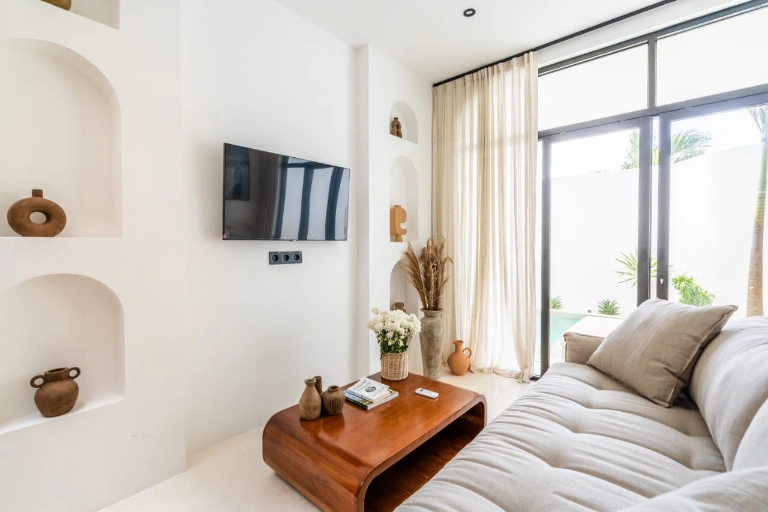 Dreamy 2BR Medeterranean Villa w/ Balcony & Green Space Views in Canggu - Image 4