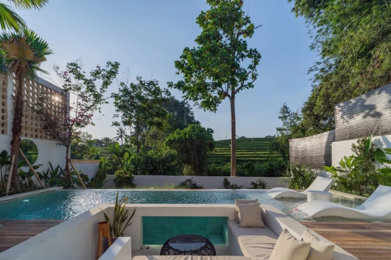 MONTHLY RENT - CANGGU- TRANQUIL MODERN 2 BEDROOMS VILLA WITH RICE FIELD VIEW in Canggu - Image 1